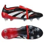High-performance adidas Predator Elite FG football boots with fold-over tongue, core black, white, a.
