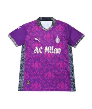 AC Milan purple special edition football jersey 2026 with intricate design and team logo.