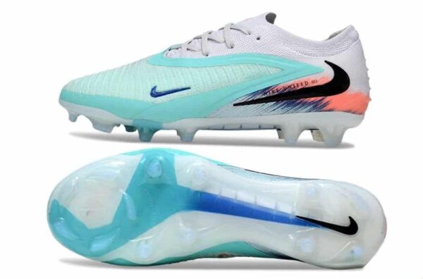 High-performance Nike Phantom 6 Elite low FG soccer cleats in Pistachio Frost and Hyper Orange for f.