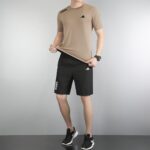 Men's Adidas sports set in four colors, including t-shirt and shorts. Perfect for training and casua.