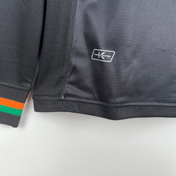 Black football jersey featuring Kinetic System technology for enhanced performance.