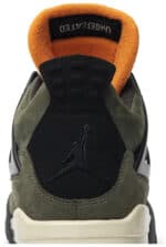 Air Jordan 4 Retro "Undefeated" sneaker with black and olive green colorway.