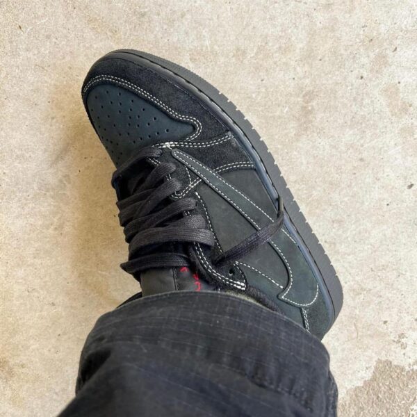 Black Phantom Air Jordan 1 Low OG sneaker with stylish design.