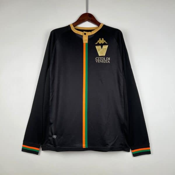 Authentic Venice football jersey with black, gold, green, and orange details.