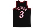 Authentic Allen Iverson 76ers Swingman jersey in black, featuring player name and number.