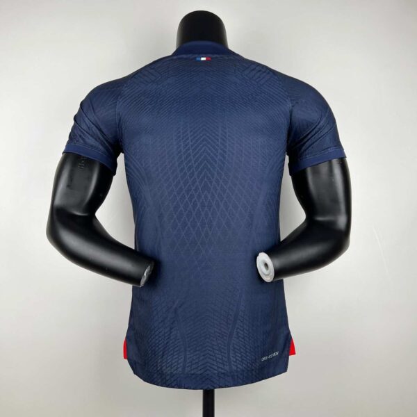 Authentic PSG 2023/24 home football jersey for players and fans.