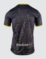 Norwich City away football jersey 2024/25 with black and yellow design, lightweight fabric, and team.