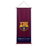 Flag featuring FC Barcelona crest and team colors.