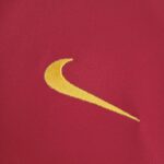 Nike Swoosh logo embroidered on Portugal 2022 Ronaldo World Cup Final football jersey.