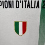 Napoli scudetto champion jersey 2023/24 with Italian flag crest. Authentic football shirt for Napoli.