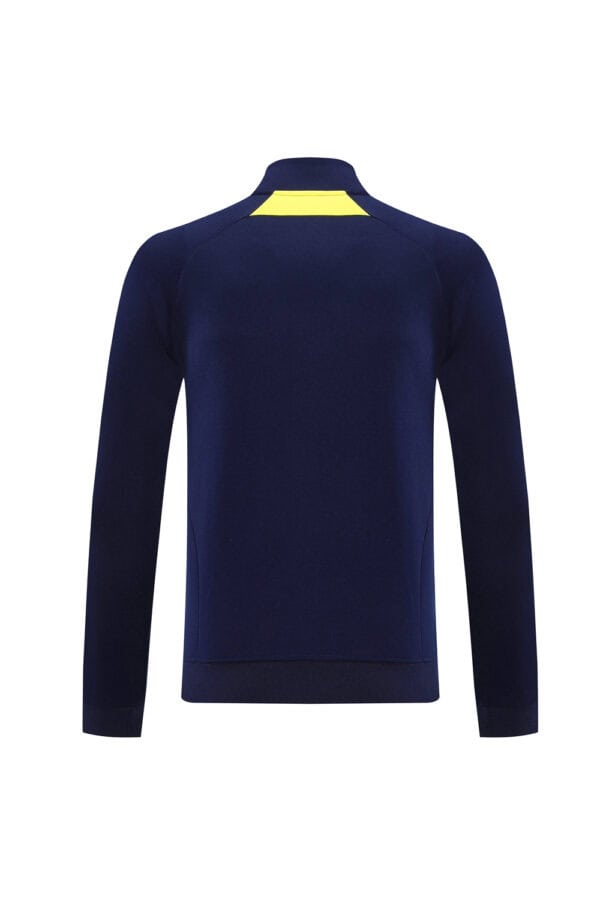 Authentic Boca Juniors football jacket for 2025/26 season, navy blue with yellow accents.