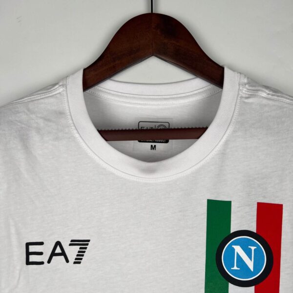 Official Napoli 2023/24 Scudetto champion football jersey with team crest and authentic design.