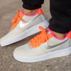 حذاء Nike Air Force 1 Low برتقالي أبيض.