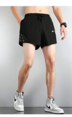 Nike Pro Dri-FIT athletic shorts for men, black with gray accents, lightweight and moisture-wicking.