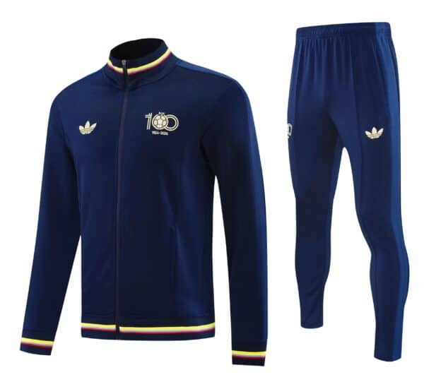 Adidas Anniversary Navy Blue Jacket and Pants Set for sports and casual wear.