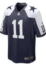 Dallas Cowboys Navy Blue Throwback Football Jersey with Parsons 11.