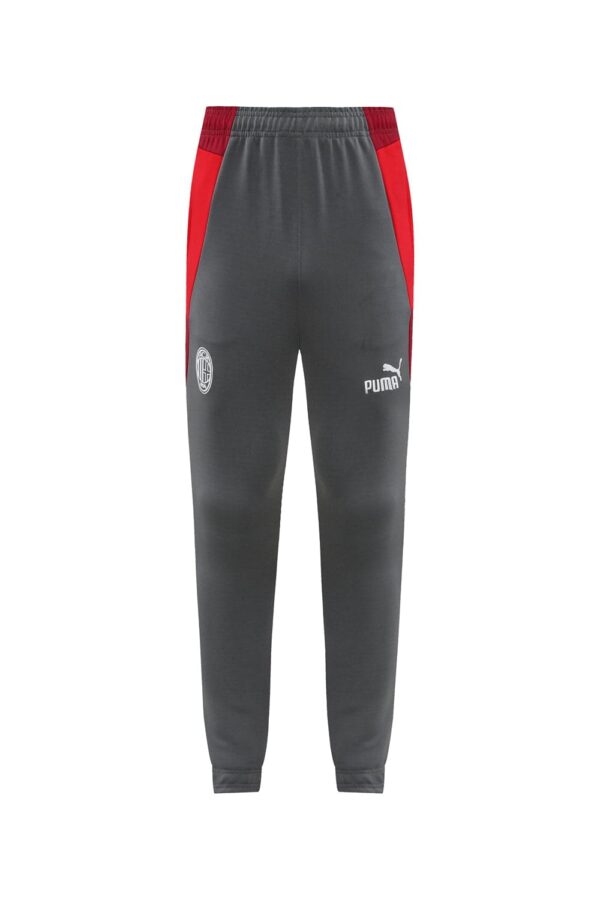 Pre-Match AC Milan joggers in grey and red for 2024/25 season. Comfortable sportswear for fans and a.