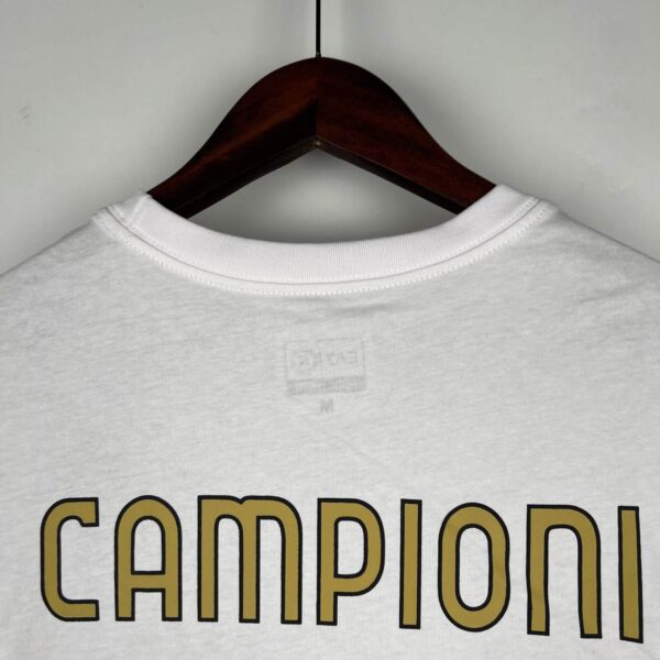 Napoli scudetto champion jersey 2023/24 with bold lettering, perfect for fans and collectors.