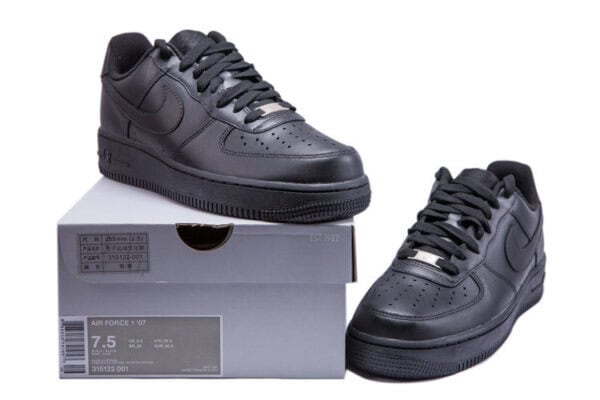 Black Air Force Low 1 sneakers for men and women. Authentic, stylish, and comfortable casual footwea.
