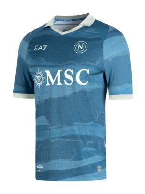 Napoli 2025/26 football jersey with blue design and team logo.