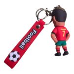 Keychain featuring Cristiano Ronaldo with football and team logo.
