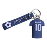 Football jersey keychain featuring Mbappe with number 10, soccer ball design, and "Football" text.