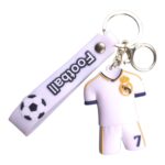 Football Legends mini jersey keychain with soccer ball design, perfect for football fans.