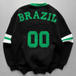 Brazil football team oversized sweatshirt with bold green lettering and number 00, perfect for stree.