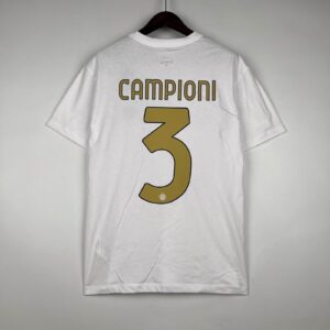 Napoli scudetto champion jersey 2023/24 with number 3 and "CAMPIONI" text.