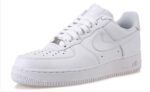 White Nike Air Force 1 Low sneakers for men and women.