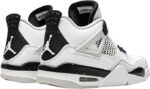 Air Jordan 4 Military Black sneakers with white and black design, iconic Jumpman logo, and durable c.