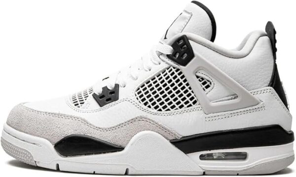 Air Jordan 4 Military Black sneakers with white and black design.