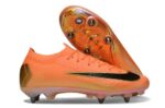 High-performance Nike Jr. Mercurial Vapor 16 Pro football cleats in vibrant orange and black.