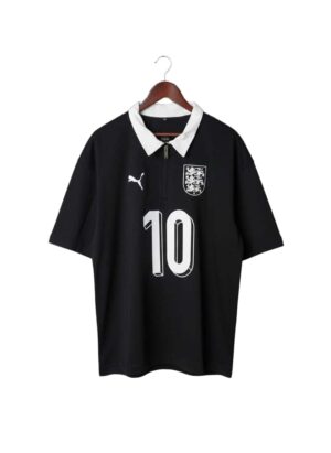 England football jersey with number 10, black and white design, authentic sports apparel.