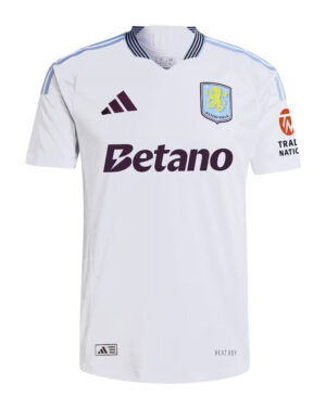 Aston Villa away football jersey 2024/25 with club crest and sponsor logo.