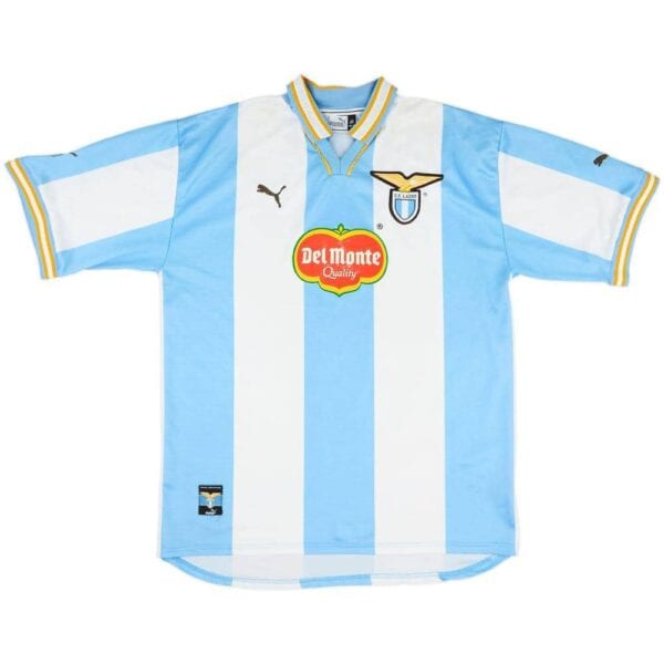 Authentic Lazio football jersey with NESTA 13, 1999-2000 season, light blue and white stripes, offic.