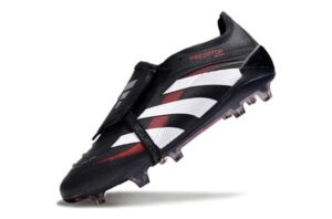 Predator Elite 24 FG black, white, and red soccer cleats for firm ground play.