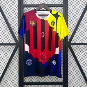 Authentic Ibrahimovic football jersey with vibrant team colors and logos.