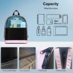Bright pink kids' LED backpack with smart features and secure zippers.