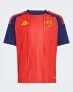 Spain Kids Home Football Jersey 2026, authentic red and navy design for young fans.