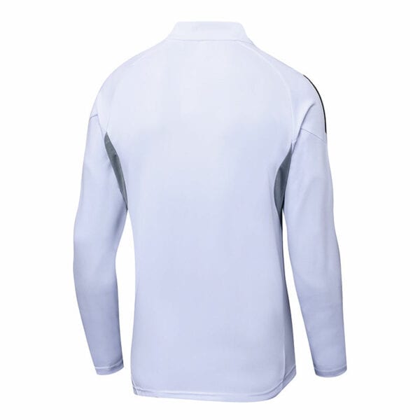 White Adidas sports tracksuit for men and women. Perfect for training, running, or casual wear. High.