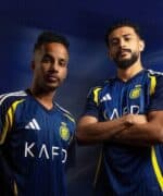 Ronaldo 7 AL Nassr away football jersey for 2024/25 season, authentic sportswear for football fans.
