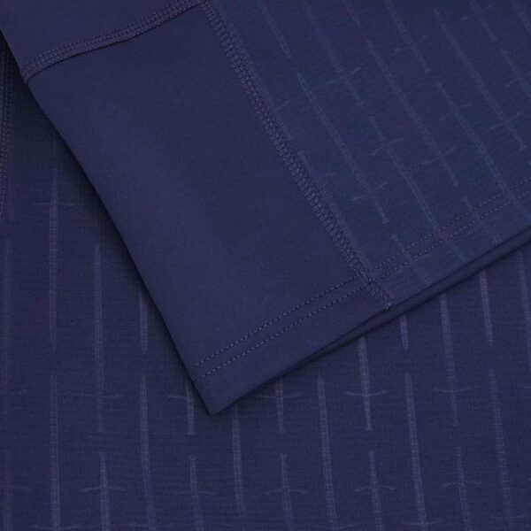 Men's Scotland football home jersey 2025 by Macron, navy blue with subtle pattern.