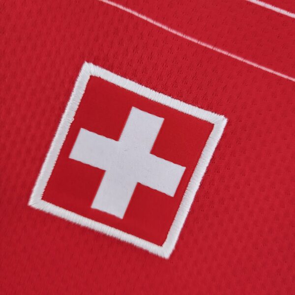 Switzerland WORLD CUP Home JERSEY 2022/23 with Swiss flag emblem.