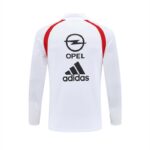 Retro AC Milan white training top with Opel and Adidas logos, ideal for fans and athletes.
