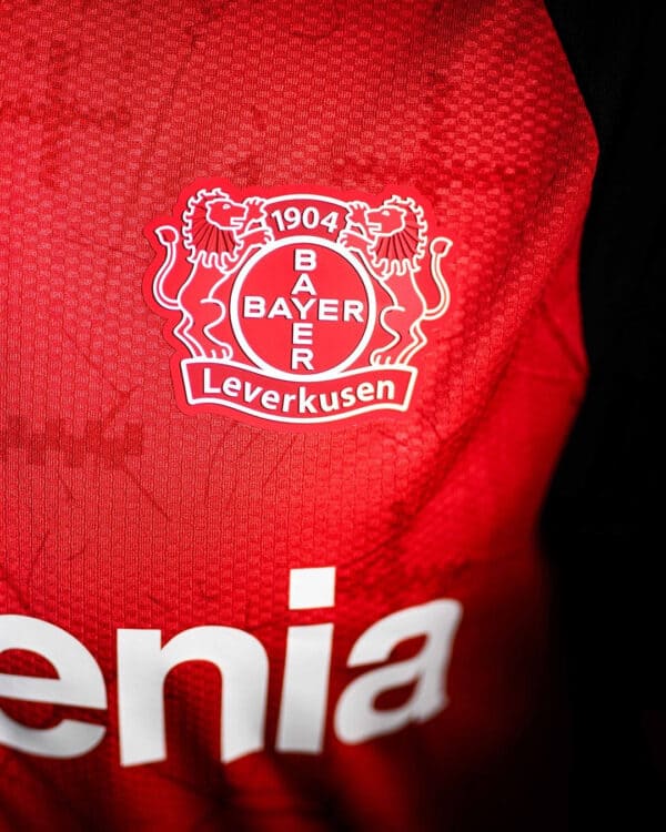 Bayer Leverkusen 2024/25 home football jersey with club crest.