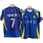 AL Nassr away football jersey 24/25 featuring Ronaldo 7 for fans and sports enthusiasts.