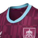 Official Burnley FC 2024/25 home football jersey with club crest and stylish design.
