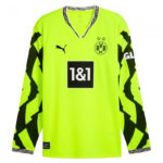 Dortmund anniversary long sleeve football jersey for 2025/26 season, vibrant yellow with black accen.