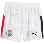 Kids Manchester City away football shorts 2025/26 season.